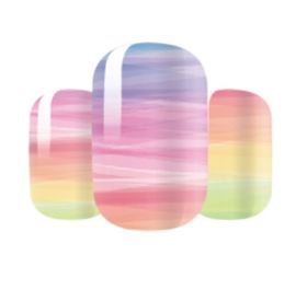 Rainbow striped nail art