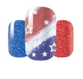 Red, white, and blue nail art