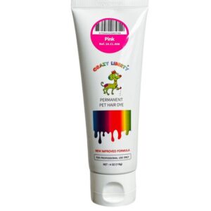 Tube of colorful fabric paint with dripping design on label.