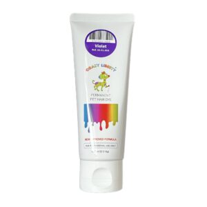A tube of toothpaste labeled 'Purple Cow' with colorful design.