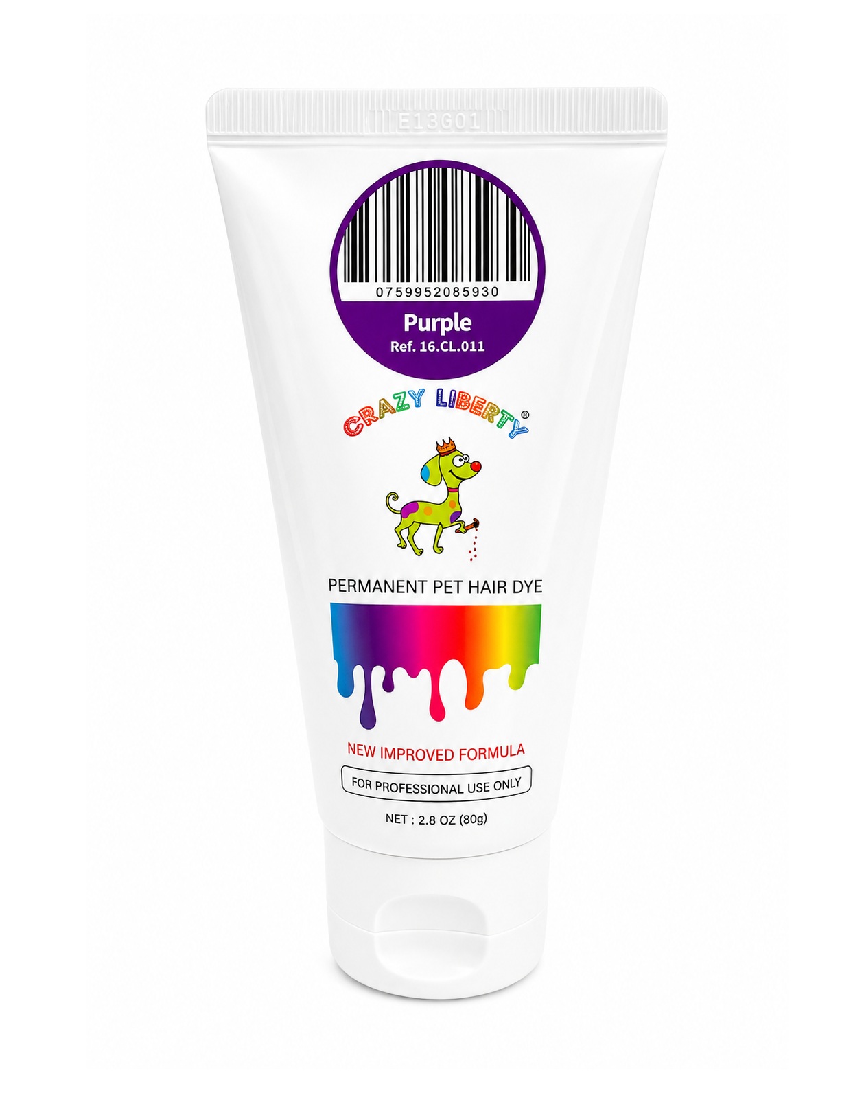 Pet Hair Dye (Purple) 2.8 Fl Oz, Permanent Dog Hair Dye