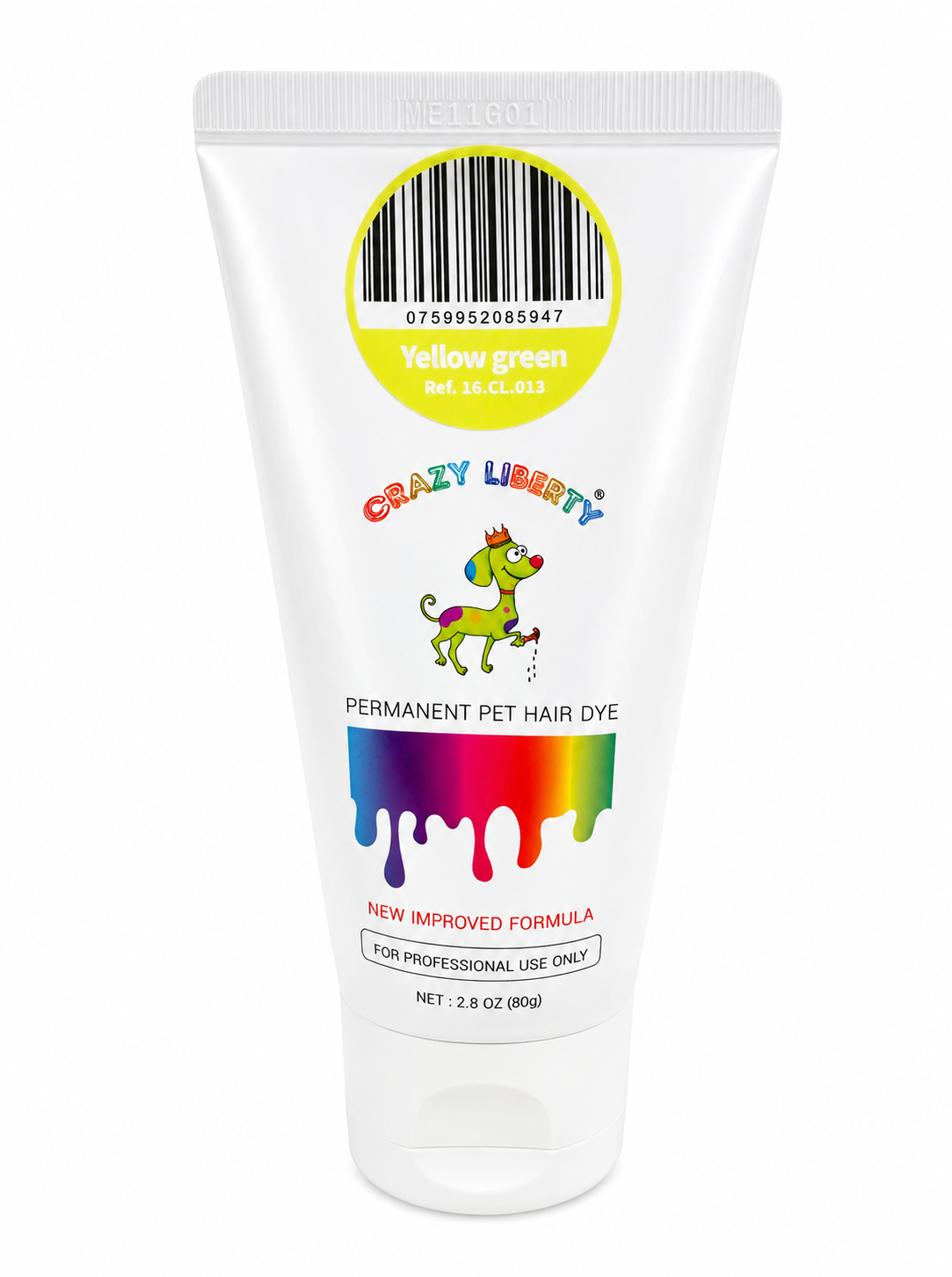 Pet Hair Dye (Yellow Green) 2.8 Fl Oz, Permanent Dog Hair Dye